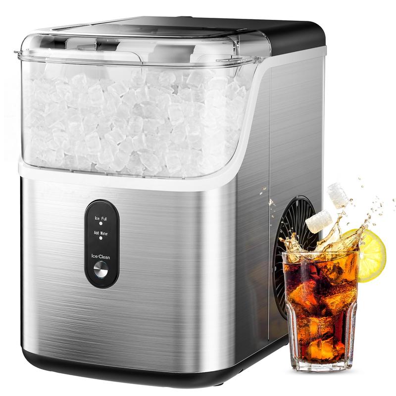 ugget Ice Makers Countertop, Pebble Ice Maker Machine with 35lbs/24H&33lbs/24H Soft Ice, Self-Cleaning Sonic Ice Maker with Ice Scoop&Basket, Utensils, Pellet Ice Maker for Home/Kitchen/Office